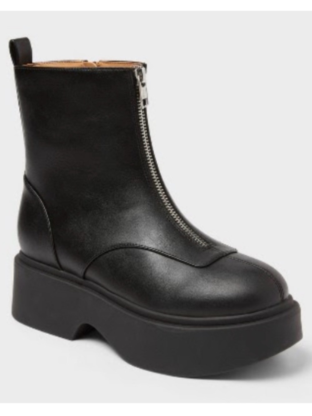 Women’s Black Platform Zip Ankle Boots